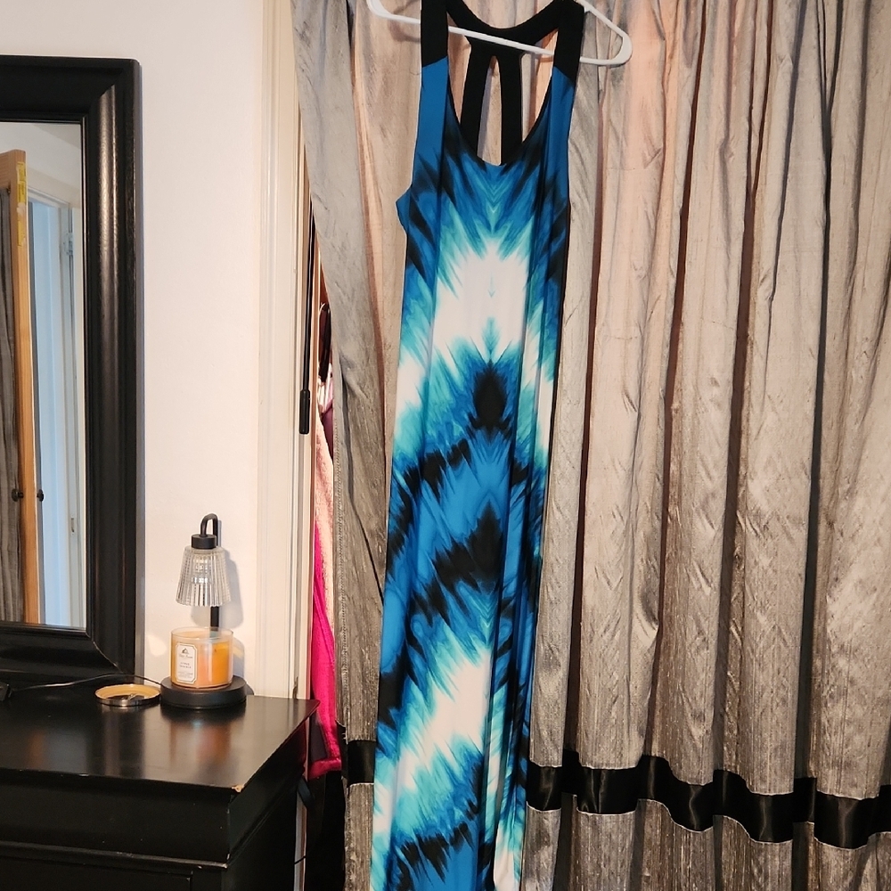 VENUS Blue and Black Maxi Dress
